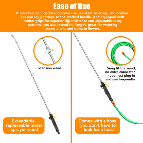 Weazinck hose-connectors and quick-connects simplify setup with common hoses.