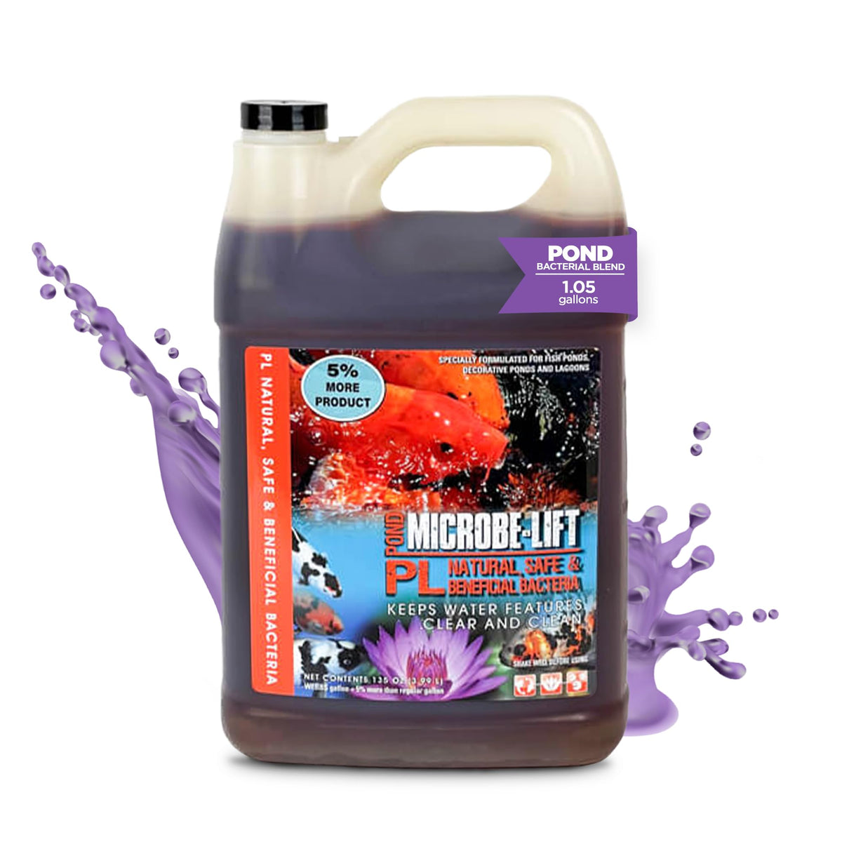 Webb's Water Gardens Microbe-Lift PL bottle pouring for balanced pond biology
