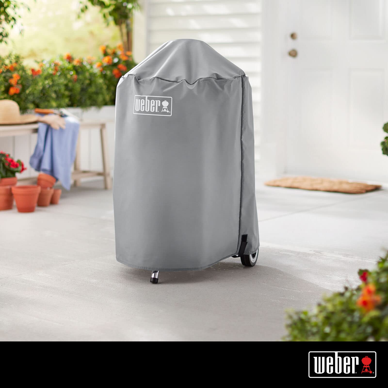 Weber cover for 18-inch grills resists water and UV rays to extend protection.