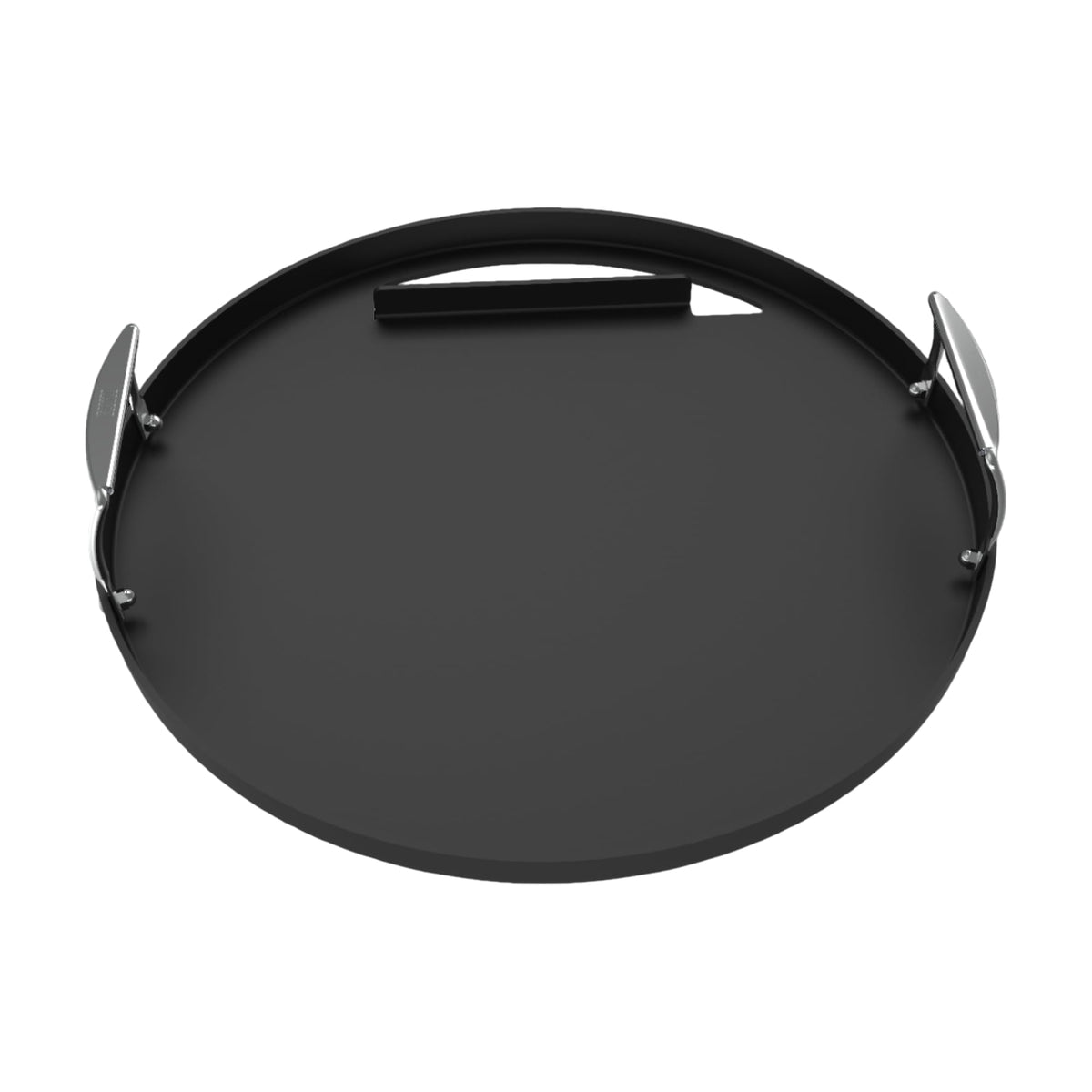 Weber 22-inch round griddle insert front view showing edge-to-edge cooking surface for family meals