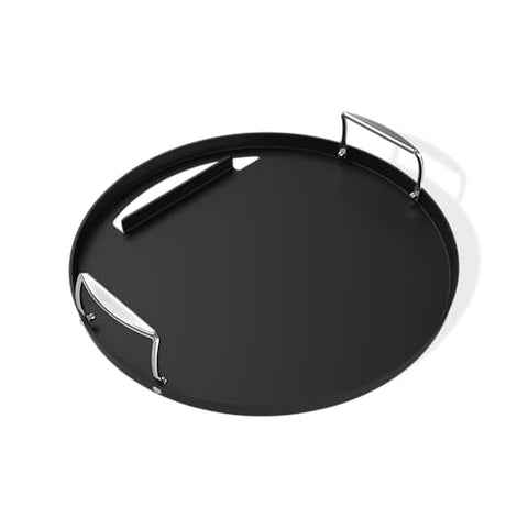 Weber 22-inch round griddle insert handle close-up for easy installation and removal