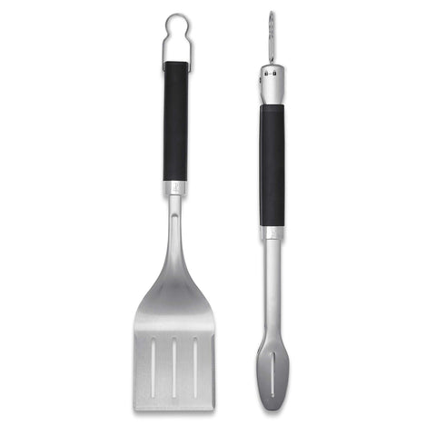 Weber 3-sided beveled spatula edge slides under foods easily
