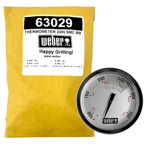 Weber 63029 temperature gauge, front view for easy temp monitoring.
