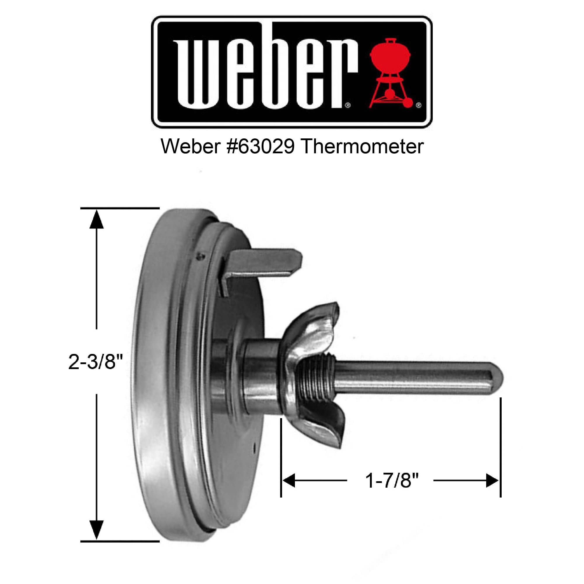 Weber 63029 gauge installed on 22-1-2 inch Smokey Mountain Cooker.