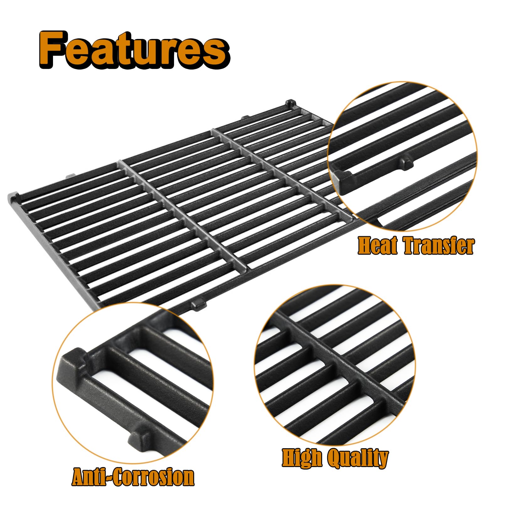 Weber 7638 grates replacement provides even flames and easy cleaning.