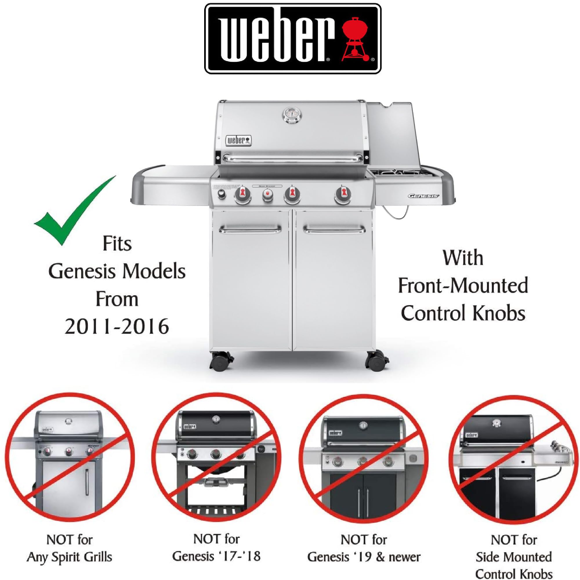 Weber 88848 front view with ergonomic grip in focus.