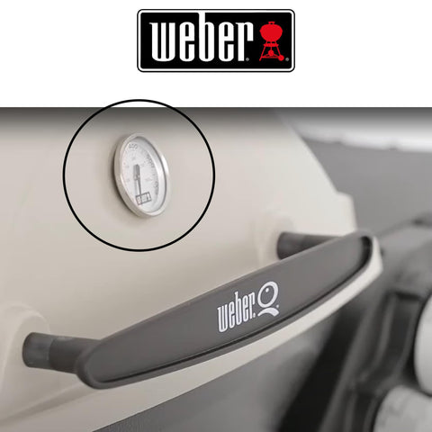 Weber charcoal thermometer image illustrating cross-compatibility with Weber charcoal grills.