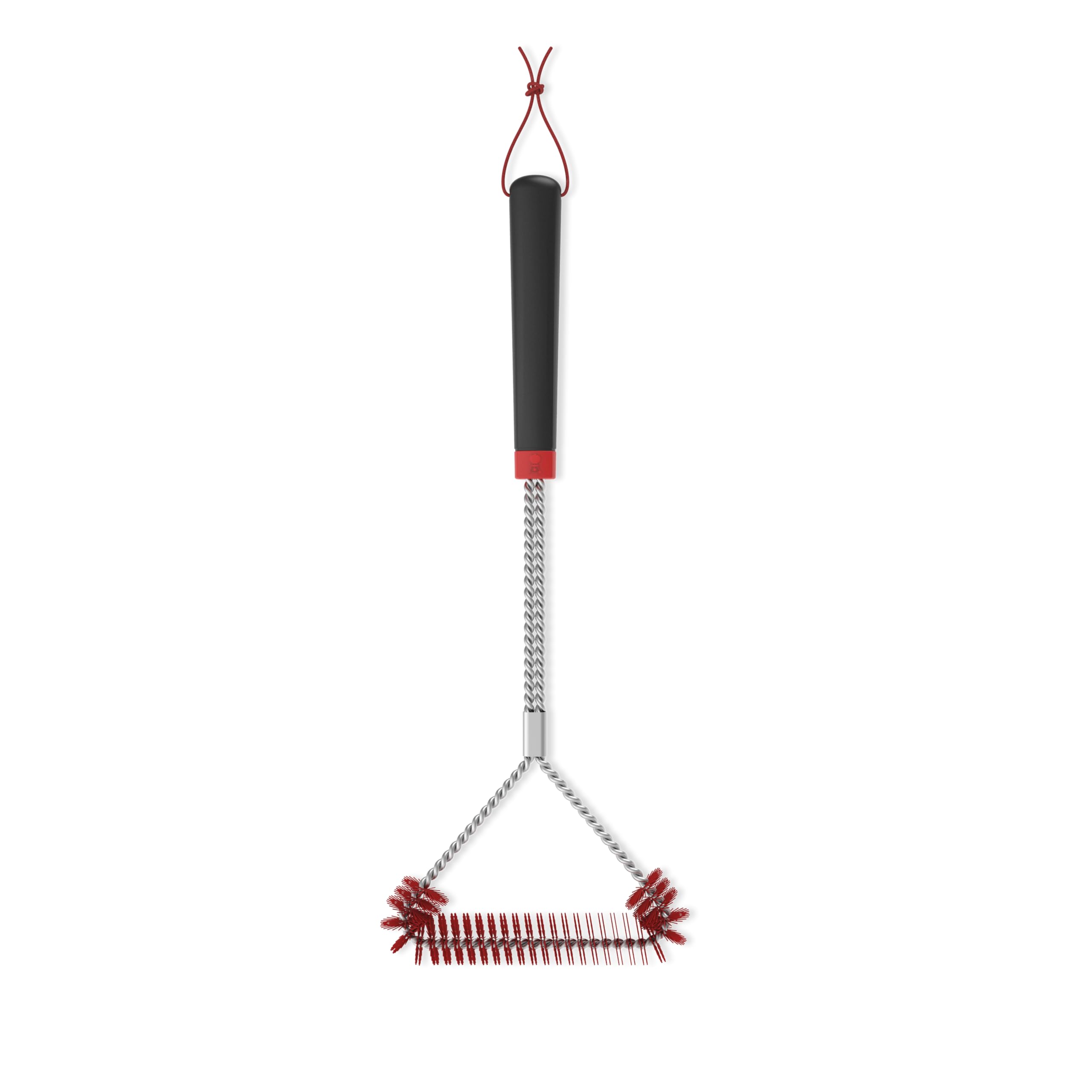 Weber Cold Clean 18-inch grill brush with three-sided T-shape for safe, thorough cleaning.