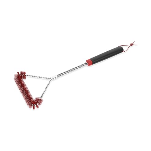 Weber Cold Clean tool reaches between grates for edge-to-edge scrubbing.