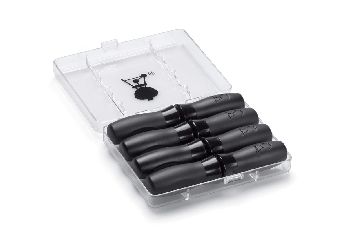 Weber corn pick set in black with nylon grips for secure grilling handling.