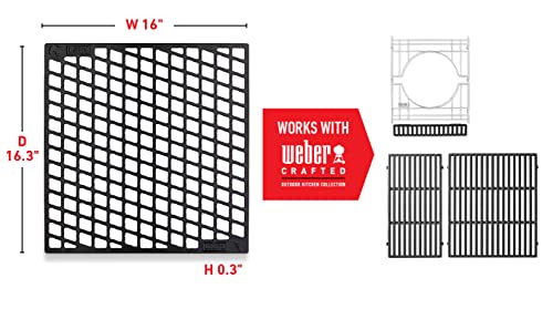 Weber Crafted porcelain-enameled surface cleans easily after grilling