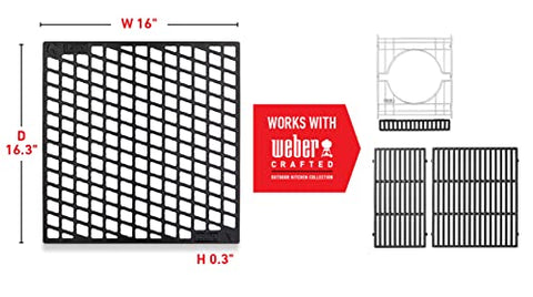Weber Crafted porcelain-enameled surface cleans easily after grilling