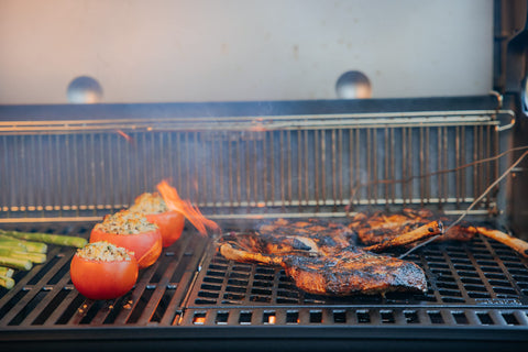 Weber Crafted accommodates up to 9 NY strip steaks at once