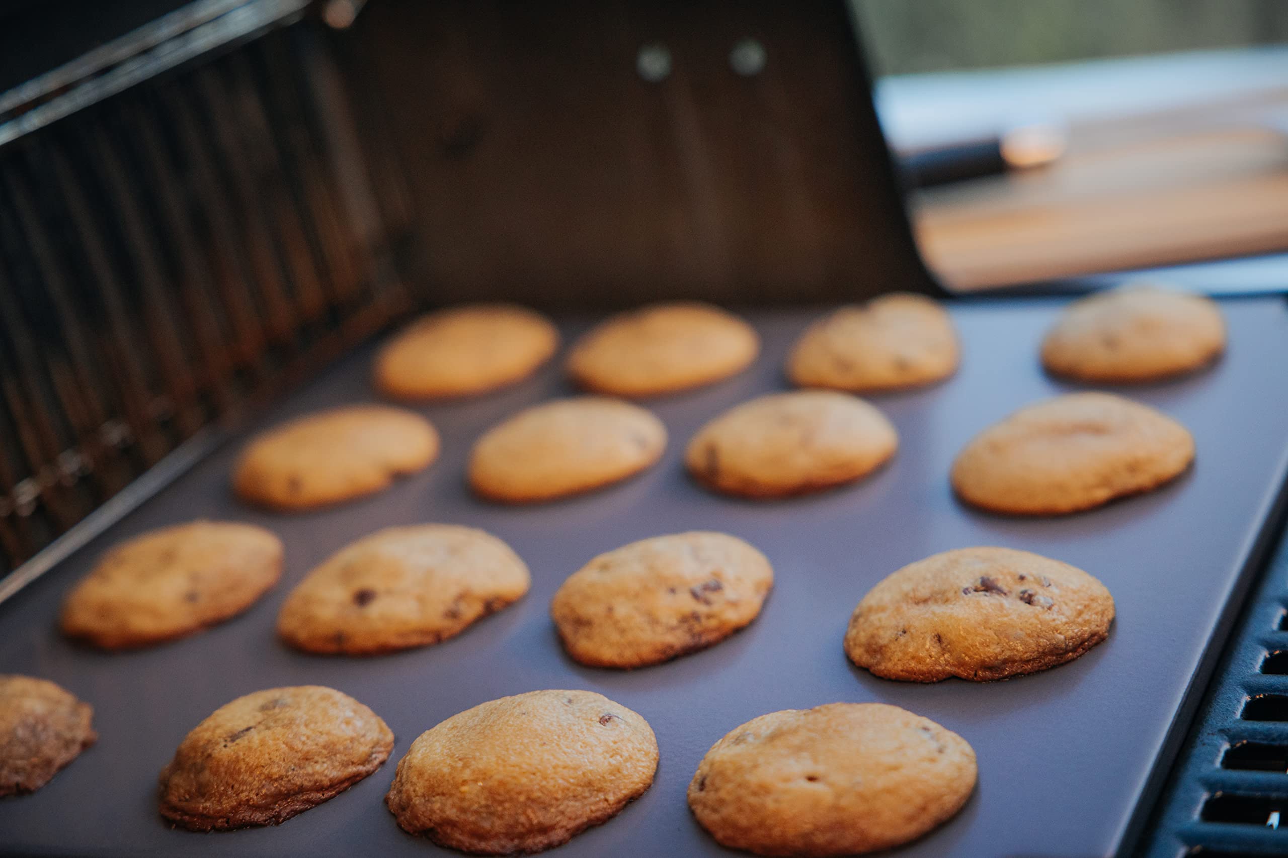 Weber Crafted stone cleanup is quick thanks to non-stick glaze.