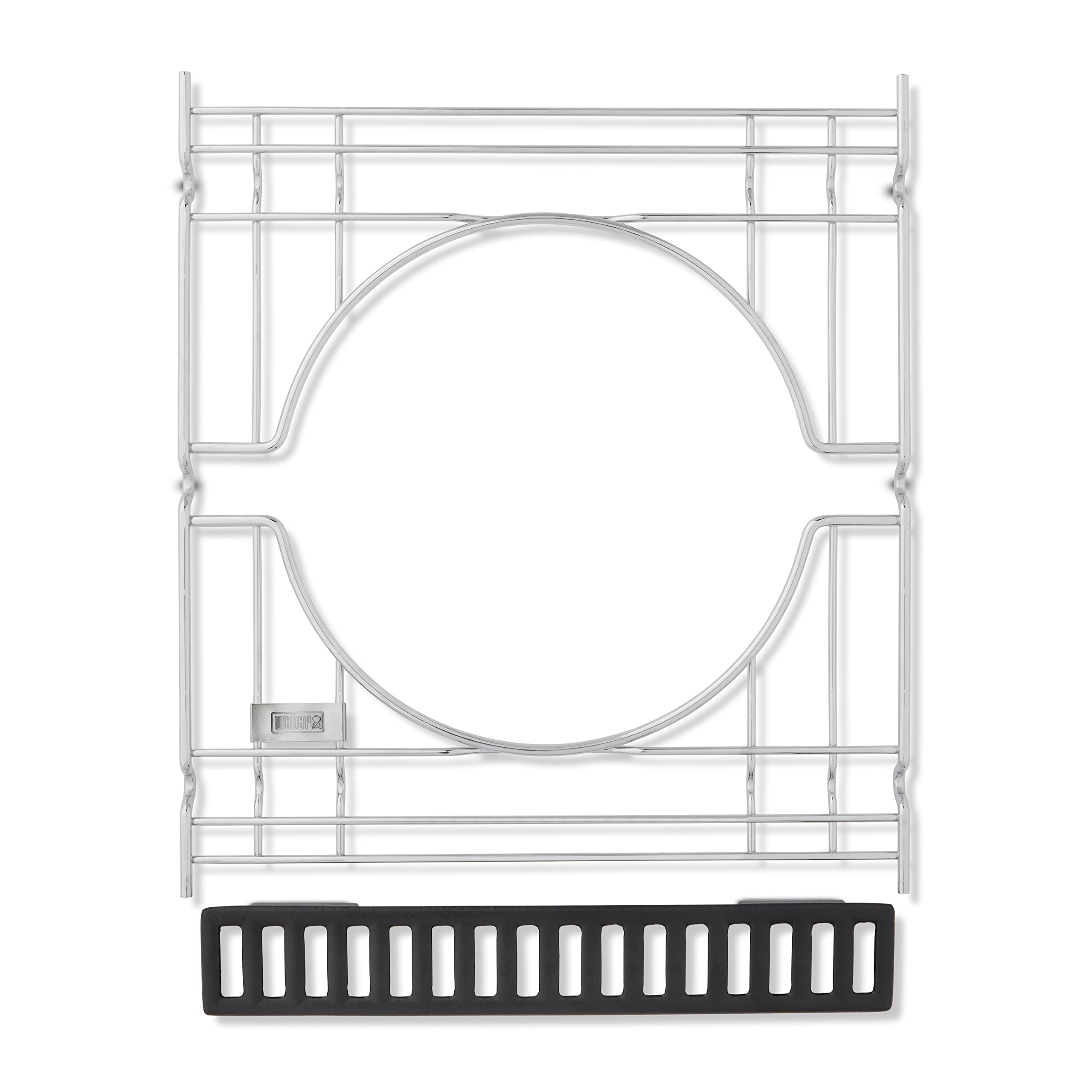 Weber Crafted frame insert with right-side grate removal enables quick, flexible outdoor grilling.