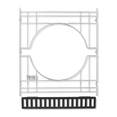 Weber Crafted frame insert with right-side grate removal enables quick, flexible outdoor grilling.