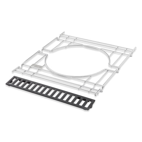 Weber Crafted Genesis frame insert assembly demonstrates easy integration with the right-side grate.