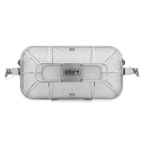 Weber Crafted Rotisserie Crisping Basket with removable divider for multitasking