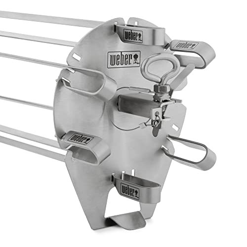 Weber Crafted Rotisserie Skewers provide generous 16-inch length for kebabs.