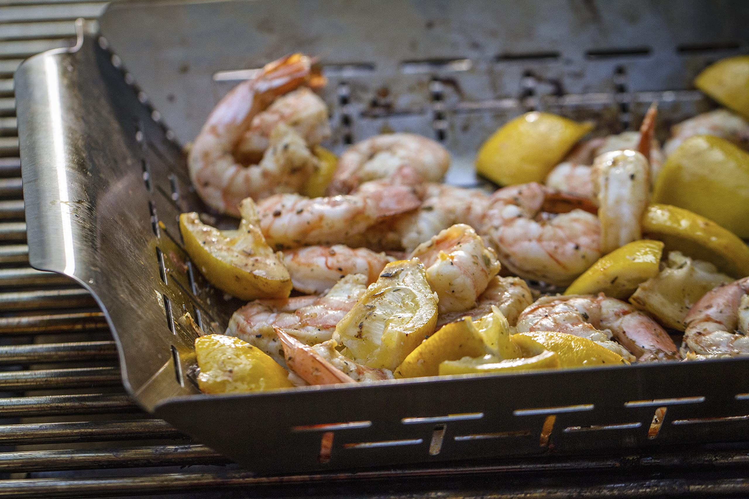Weber Deluxe Grilling Basket dimensions optimize space on large grills.