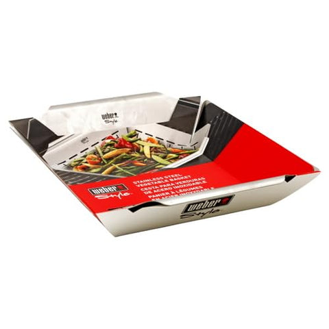 Weber Deluxe Grilling Basket seafood keeps delicate pieces intact on the grill.