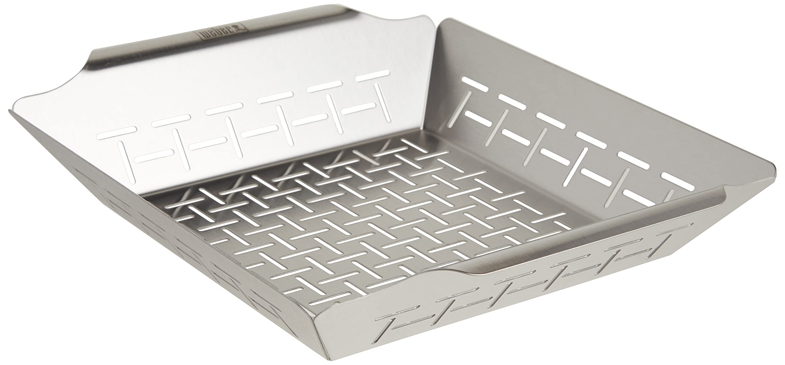 Weber Deluxe Grilling Basket vegetables for even grilling on larger Weber grills.