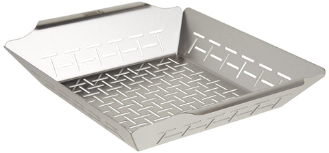 Weber Deluxe Grilling Basket vegetables for even grilling on larger Weber grills.