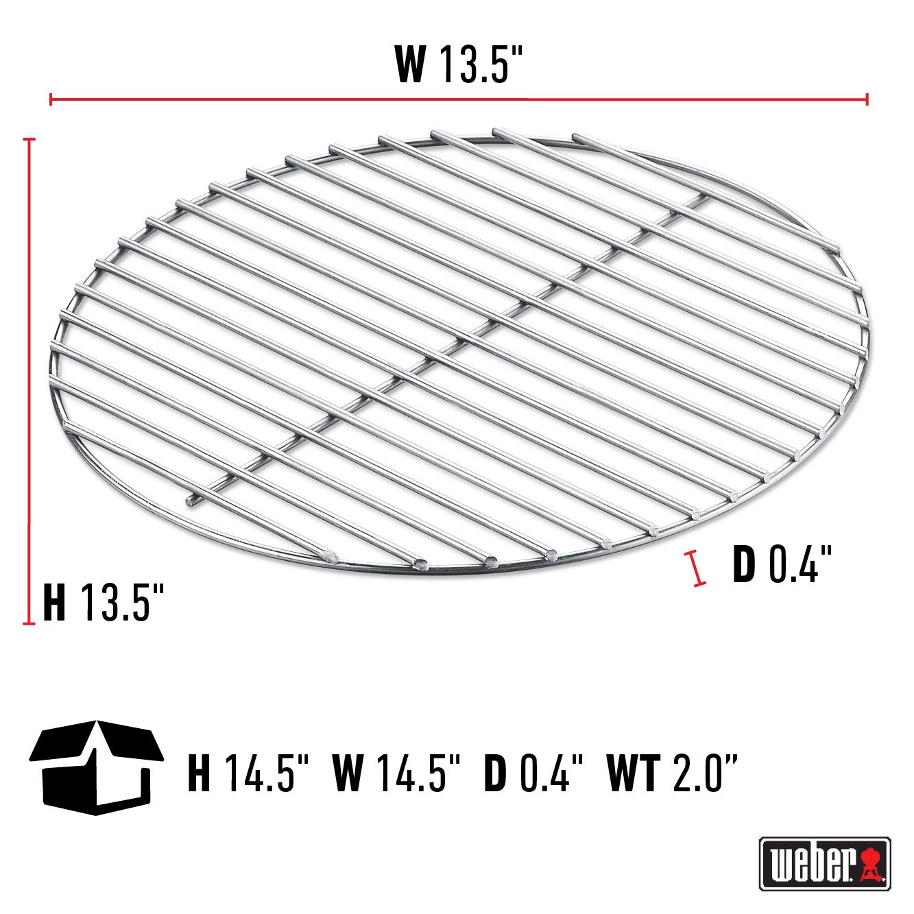 Weber charcoal grate enables easy briquette arrangement for even cooking.