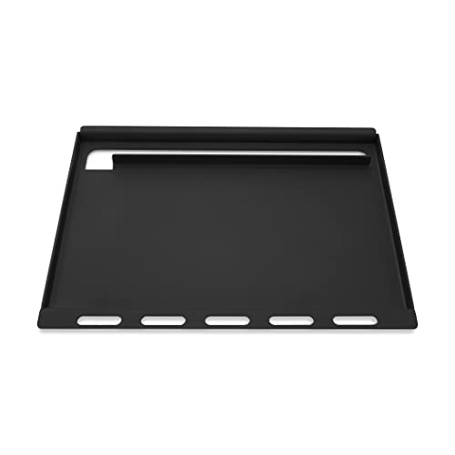 Weber full-size griddle on Spirit II 3-burner expands cooking space for fajitas and breakfast