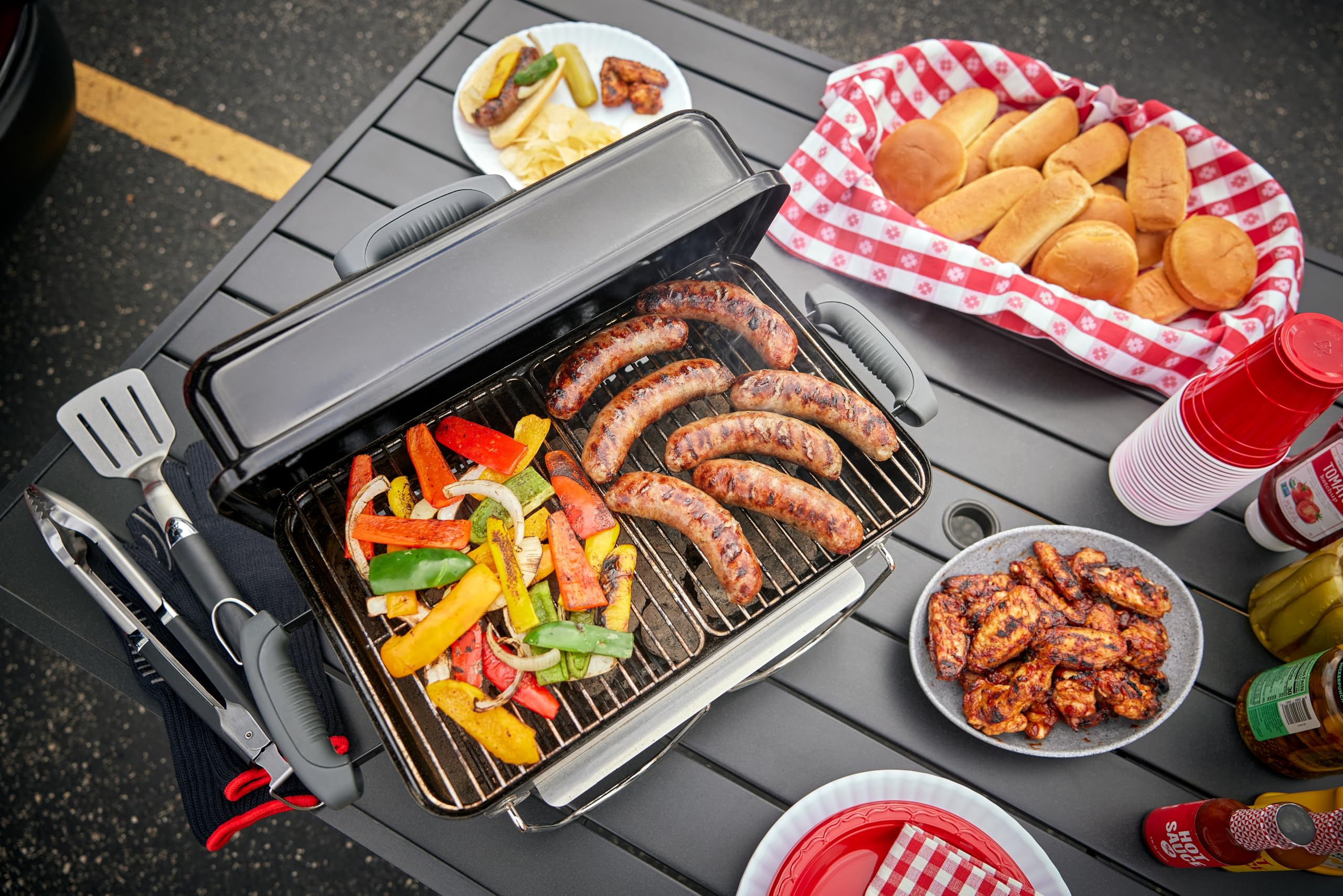Weber Go-Anywhere spacious area for feeding 2 to 4 people.