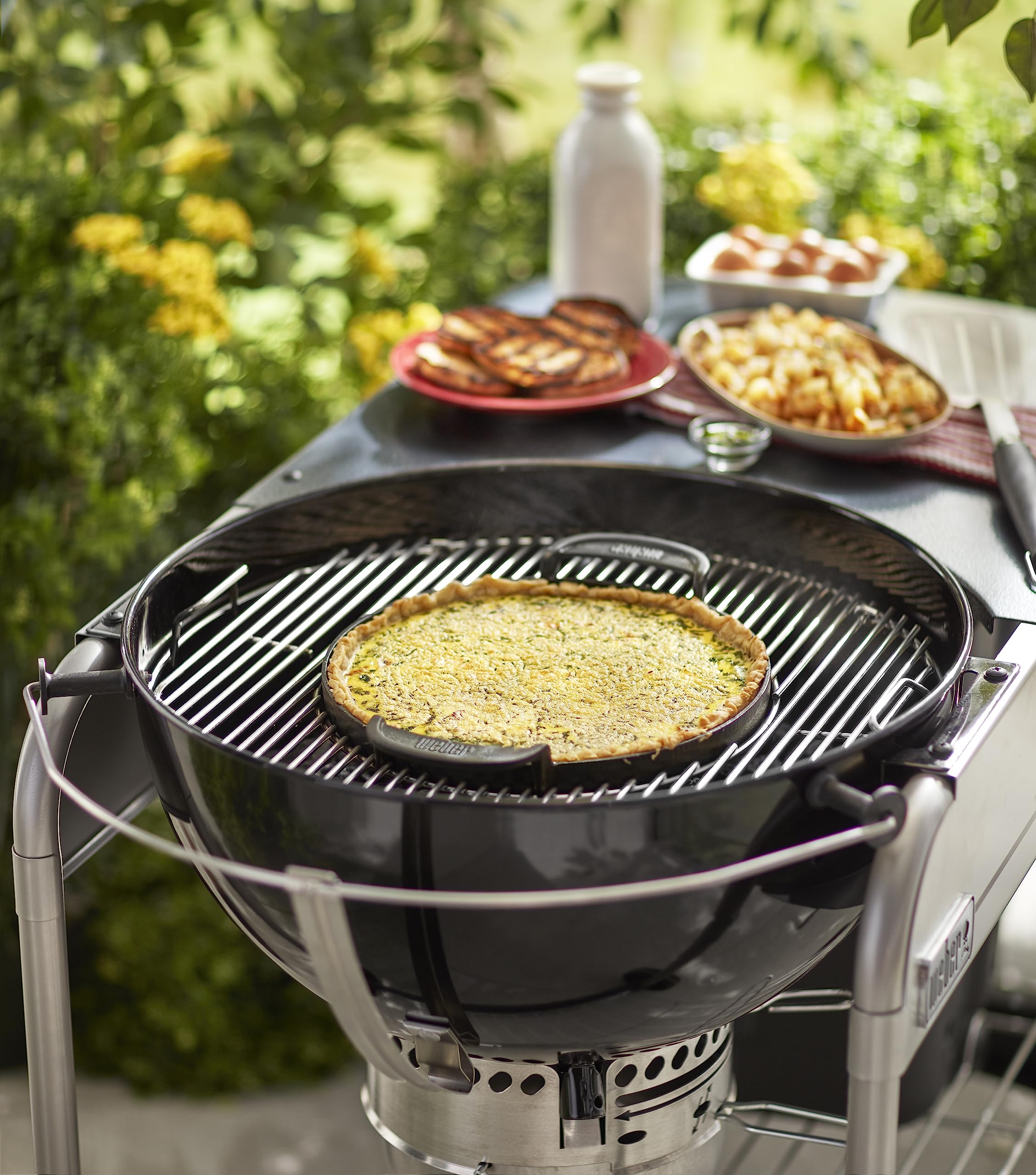 Weber Gourmet BBQ Griddle showing easy-clean enamel finish