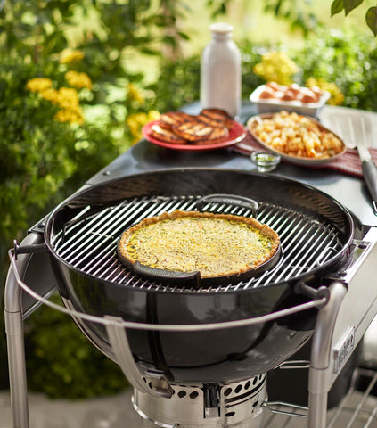 Weber Gourmet BBQ Griddle showing easy-clean enamel finish