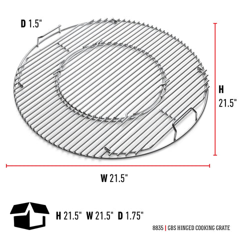 Weber Gourmet Hinged Grate compatible with Griddle accessory for versatile cooking