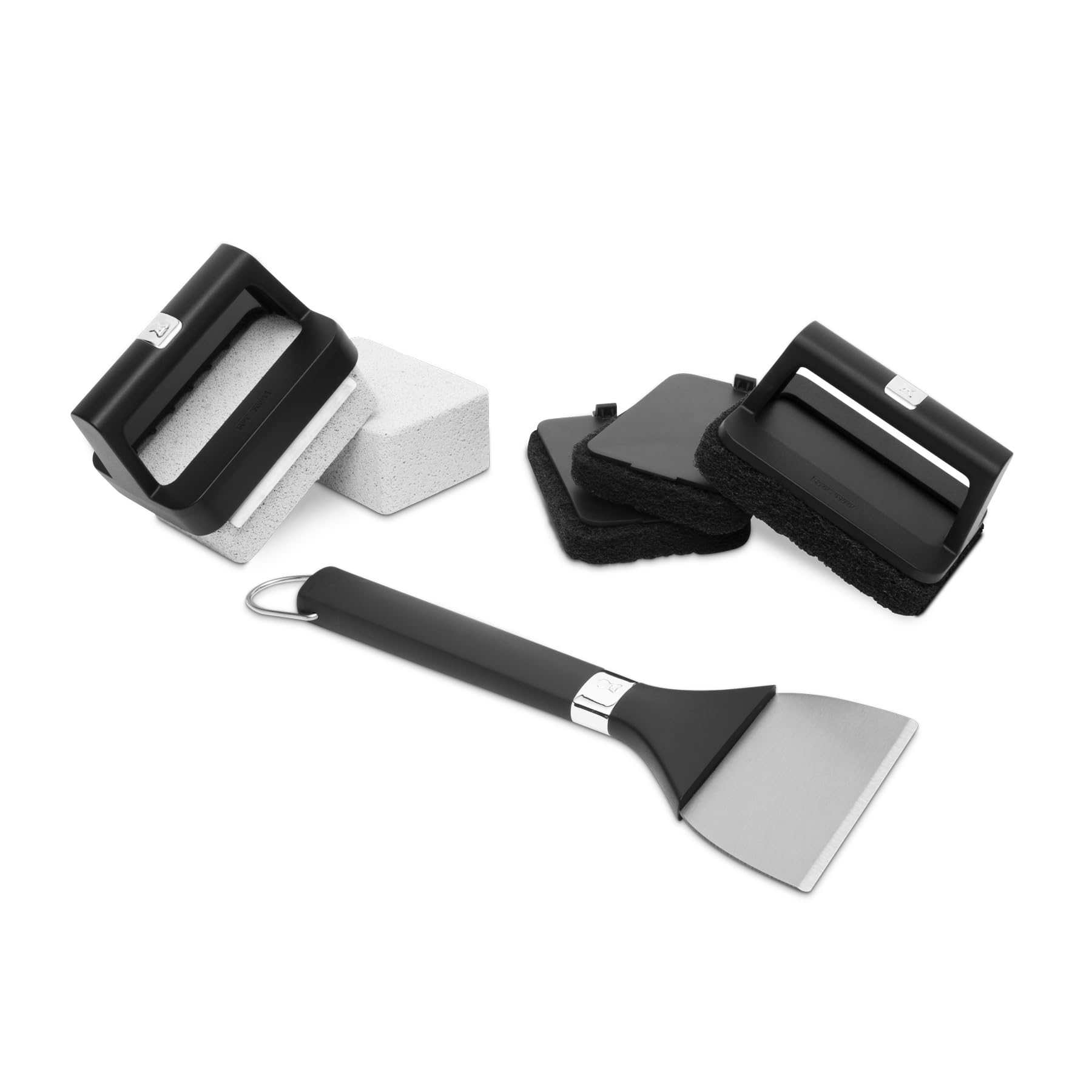 Weber griddle cleaning kit detail scraper removes debris from corners and flat tops.