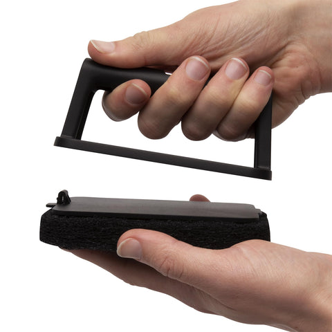 Weber griddle cleaning kit easy grip handle 1 comfortable grip during scrubbing.