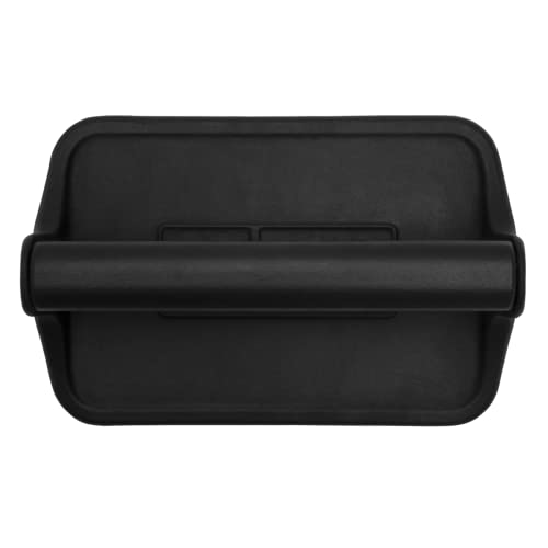 Weber Griddle Press resting on a hot griddle for consistent results.