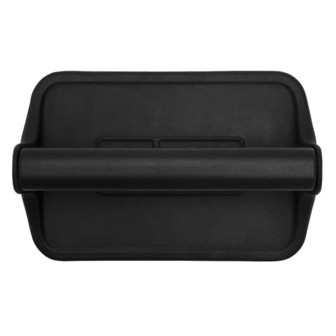 Weber Griddle Press resting on a hot griddle for consistent results.