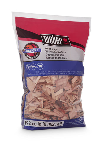Weber Hickory chips used with poultry for subtle sweetness.
