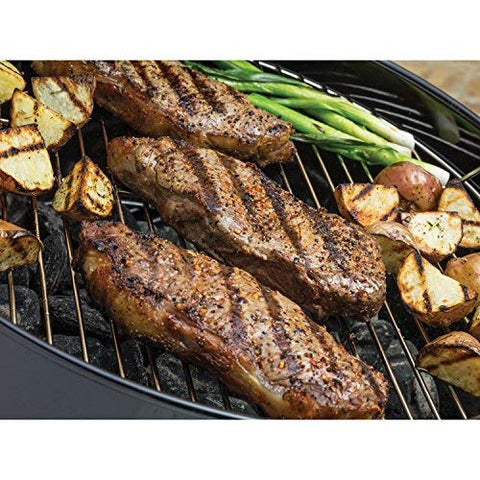 Weber Hinged Cooking Grate assembled emphasizes fit with 22-inch Weber charcoal grills.