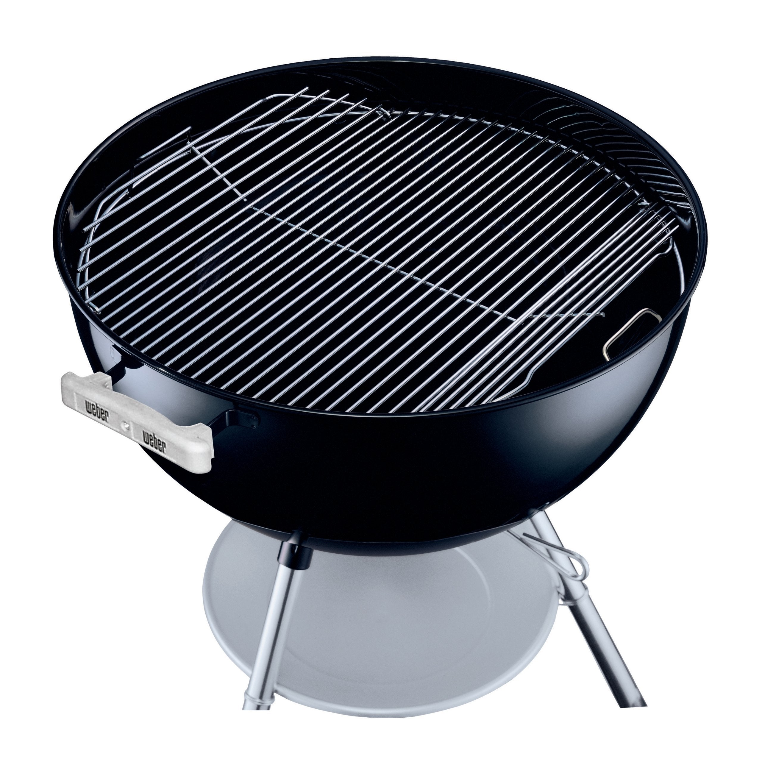 Weber Hinged Cooking Grate side handles enable easy lifting while adding charcoal.