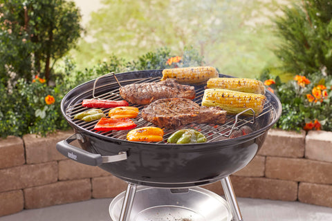 Weber Jumbo Joe portable design with all-weather wheels for easy moves