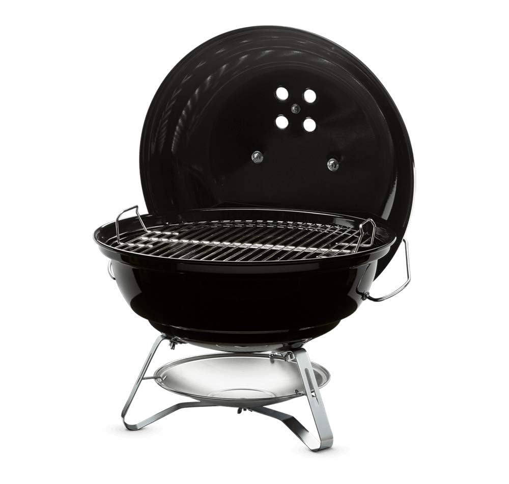 Weber Jumbo Joe porcelain bowl and lid for even heat and easy grilling.
