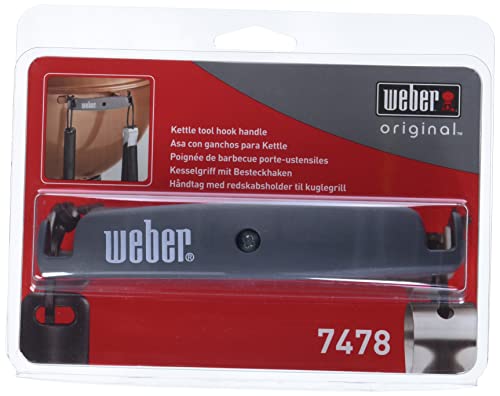 Weber kettle tool hooks close-up for convenient grilling organization