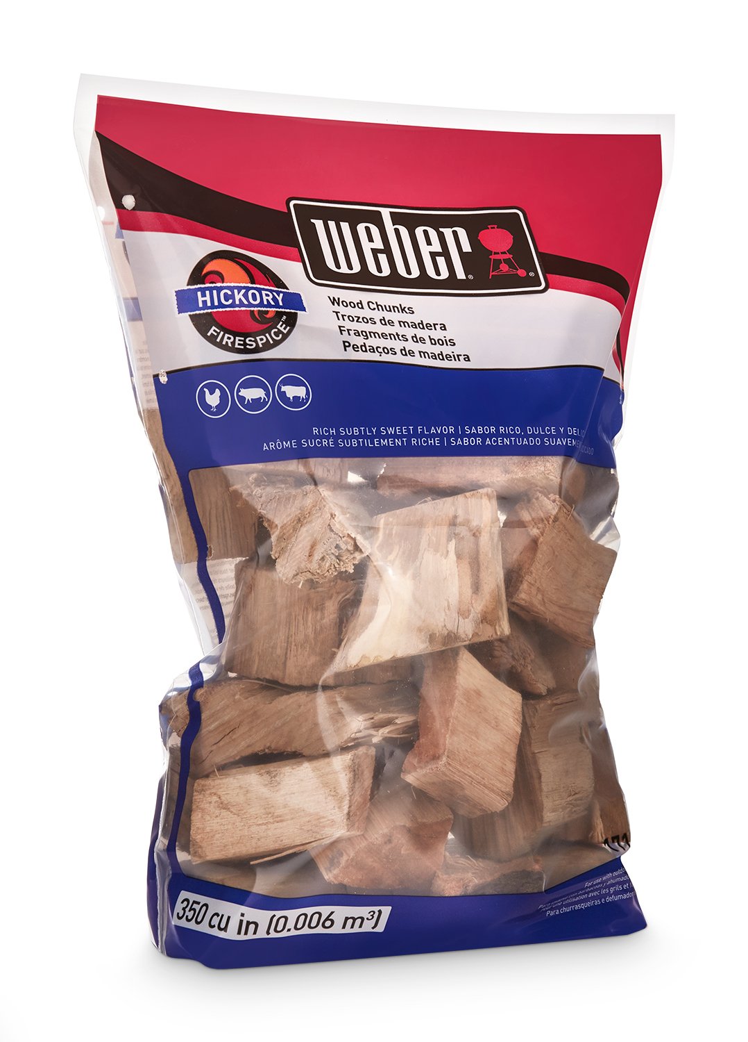 Weber chunks on a grill scene—long-lasting heat for steady smoking.