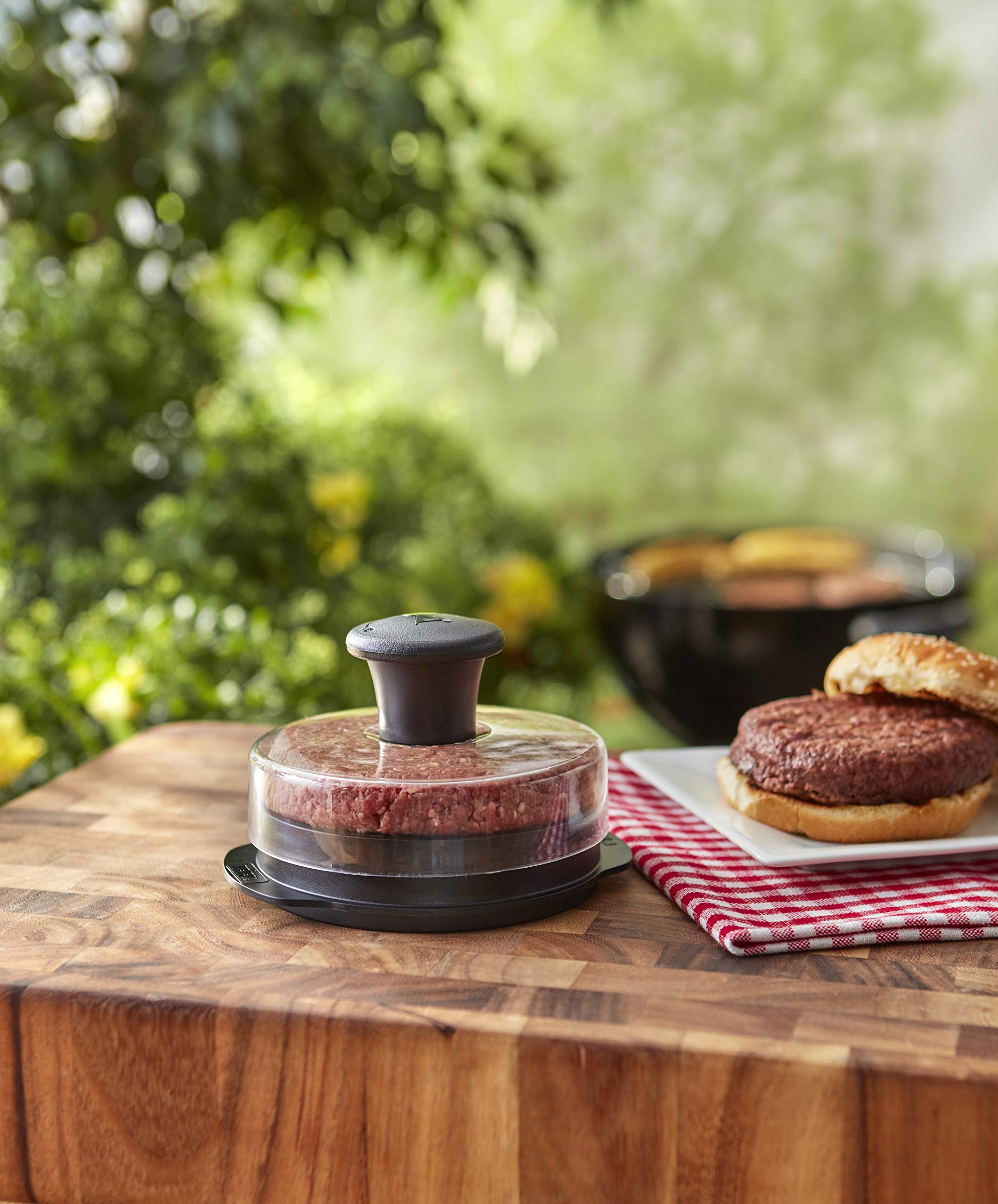 Weber Original Burger Press built-in dimple shaping patty during formation
