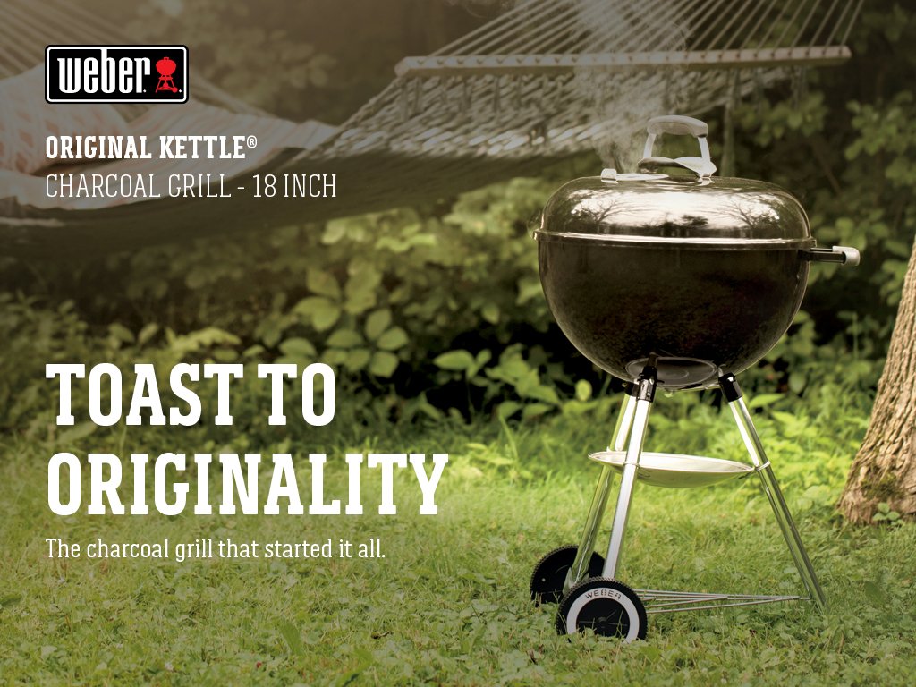 Weber Original Kettle 18-Inch dampers enable precise temperature control for grilling.