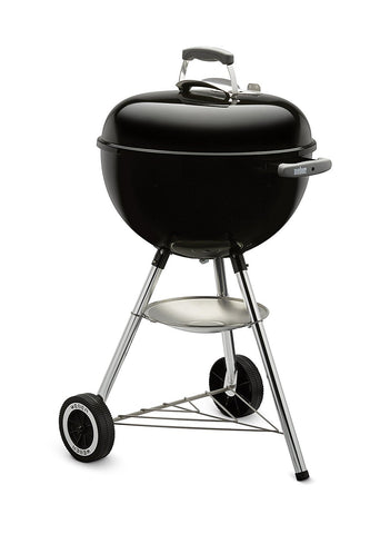 Weber Original Kettle 18-Inch lid-hook view shows safe lid storage during cooking.