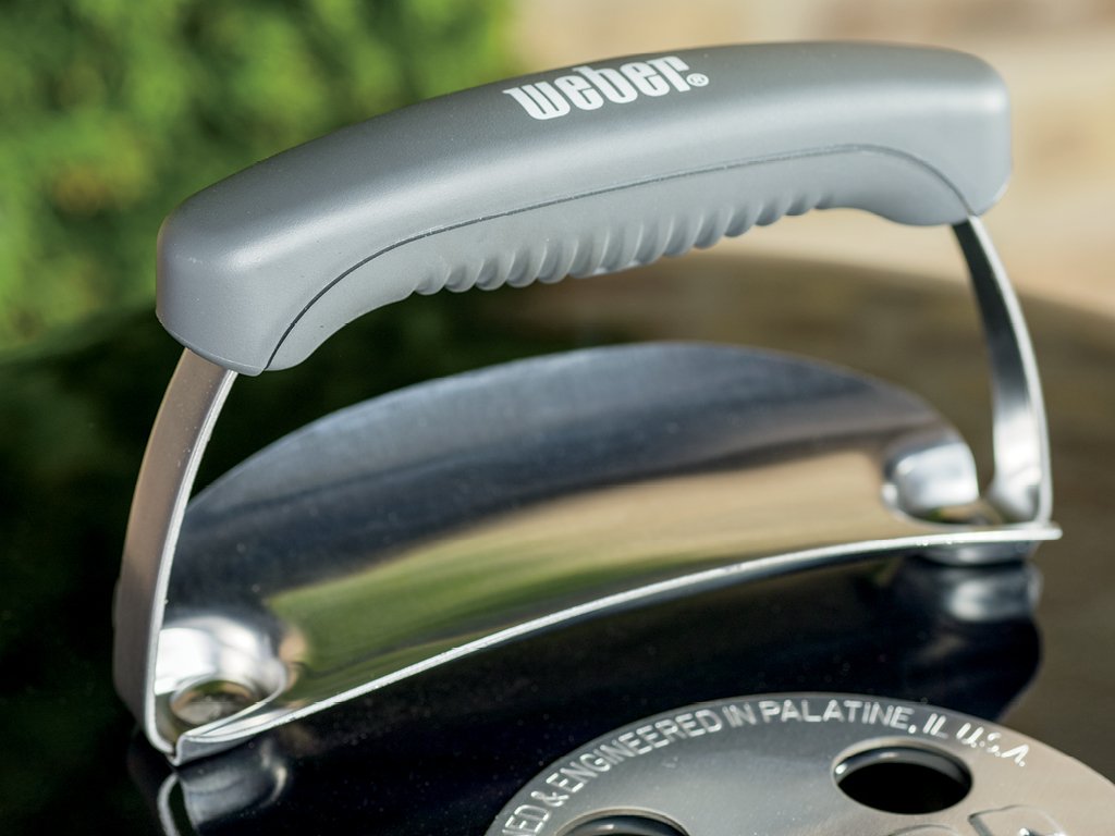 Weber Original Kettle 22-inch glass-reinforced nylon handles withstand heat.
