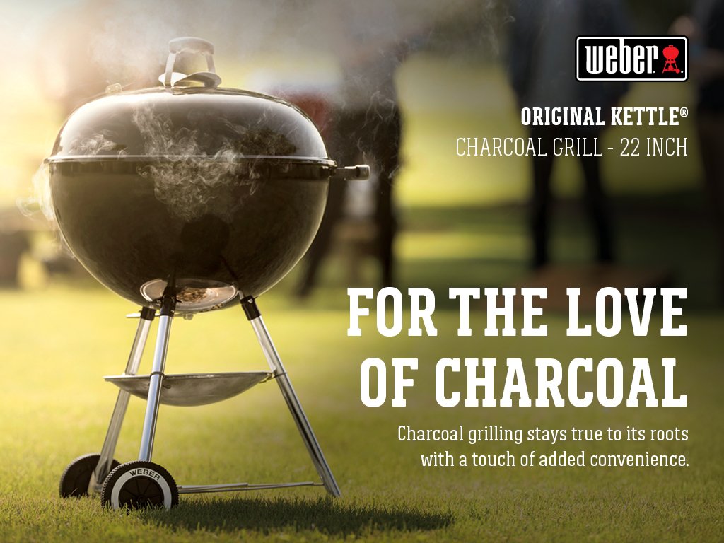 Weber Original Kettle 22-inch One-Touch system for quick ash cleanup.