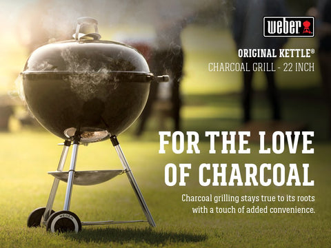 Weber Original Kettle 22-inch One-Touch system for quick ash cleanup.